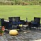 PE Rattan 3-Piece Patio Set – Tempered Glass Table with Comfortable Cushions